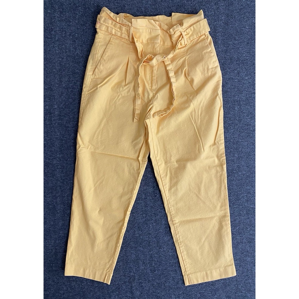 Ann Taylor Factory Women's Cropped Pants Mid Rise Mustard Yellow Stretch. Size 8